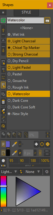 STYLE Mode for style management STYLE Mode