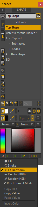 TWEAK Menu for shape tweaking & utils TWEAK Menu